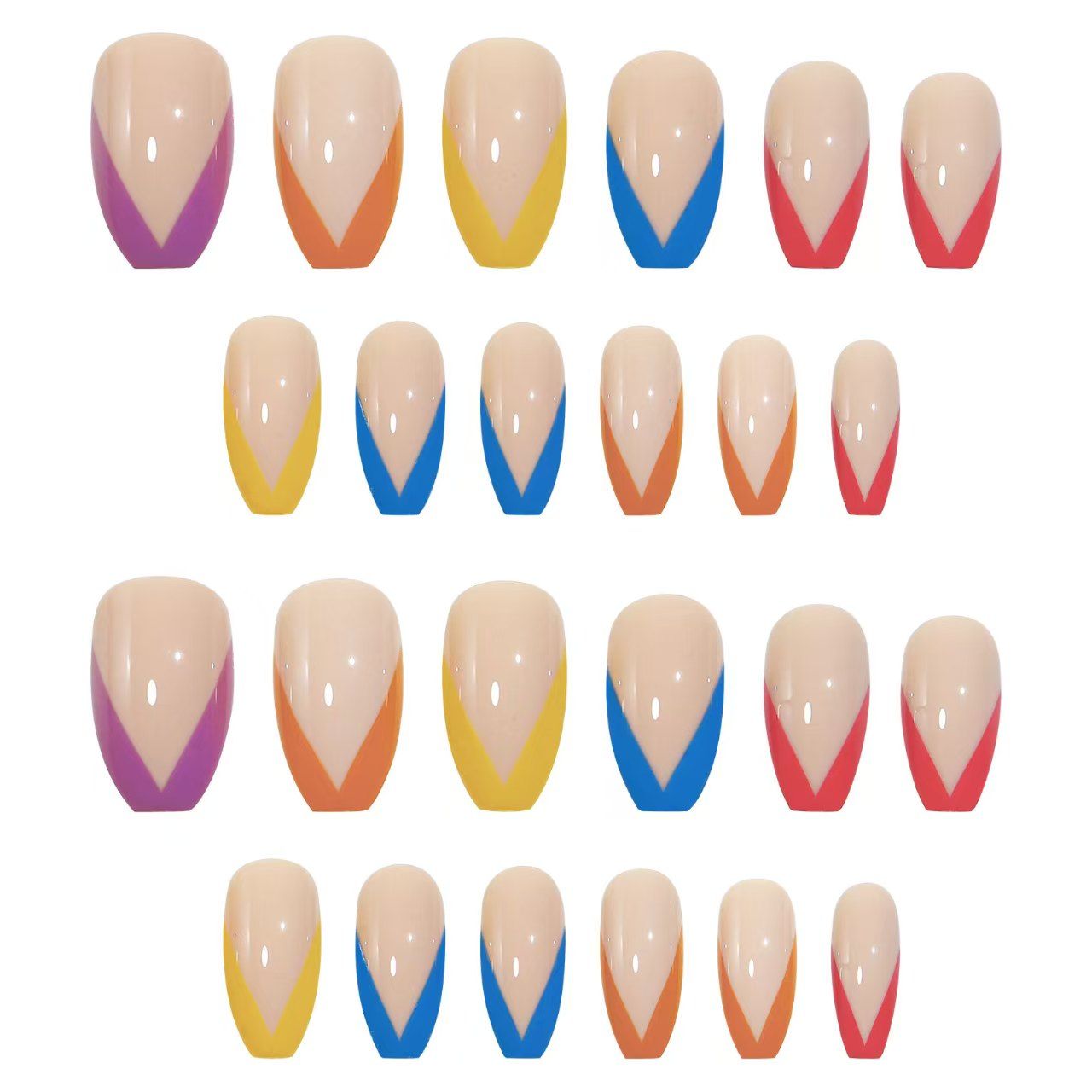 24 pieces of nail art Reusable Jelly glue or glue Rainbow French Nail Polish Women's Manicure