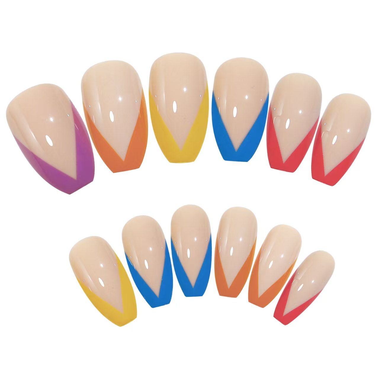 24 pieces of nail art Reusable Jelly glue or glue Rainbow French Nail Polish Women's Manicure