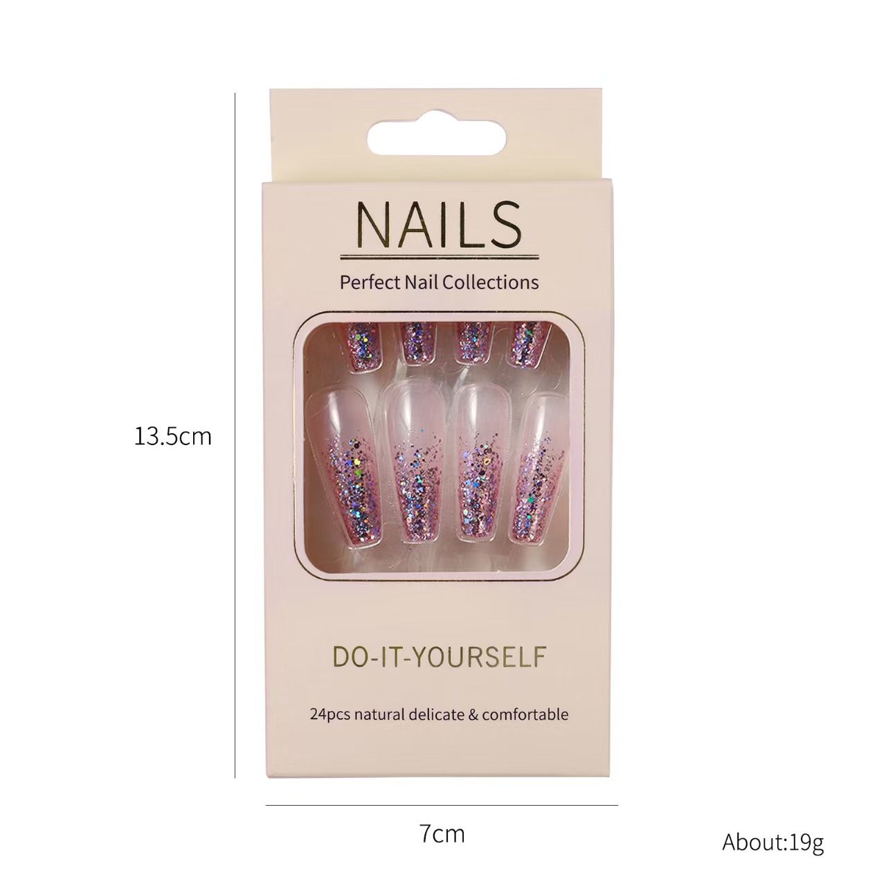 24 pieces of nail art Reusable Jelly glue or glue Rainbow French Nail Polish Women's Manicure