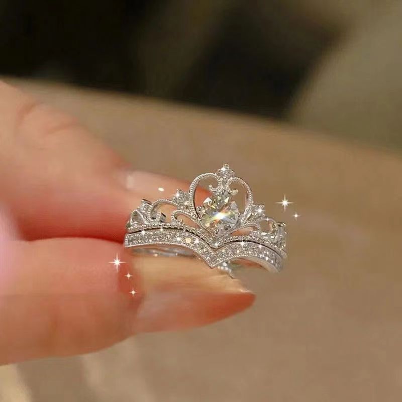 2-piece ring set Open Ring Crown Ring I am the Queen's Ring Unique personality Women's Rings  Can be worn on any finger