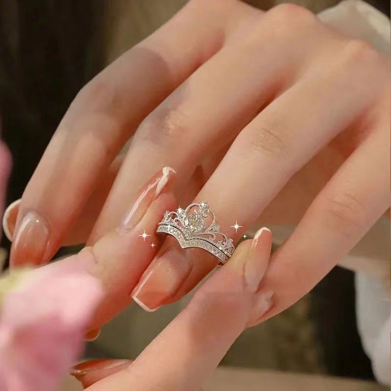 2-piece ring set Open Ring Crown Ring I am the Queen's Ring Unique personality Women's Rings  Can be worn on any finger