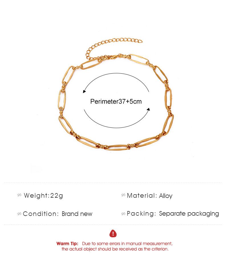 Oval metal necklace European and American punk style Personalized simple necklace Can be worn by men and women