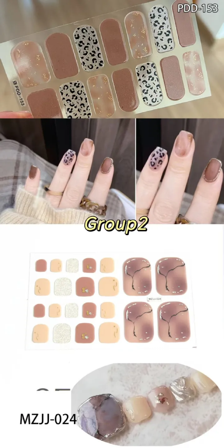 2-piece set Combination pack nail stickers Nail and toe stickers No need for baking lamp No damage to nails Easy to use