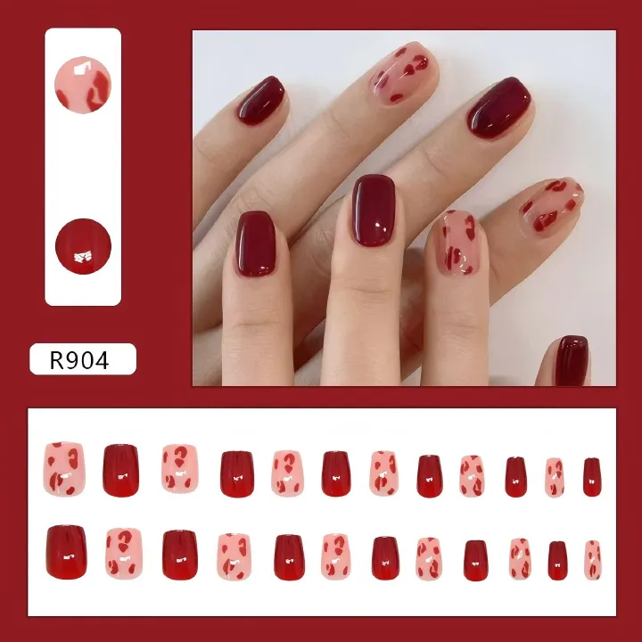nail art kit  nail art accessories  False Nails 24 pieces  Wear nail polish Glue version nail  11 styles  Advanced  Cute  Sweet  Temperament Nail stickers