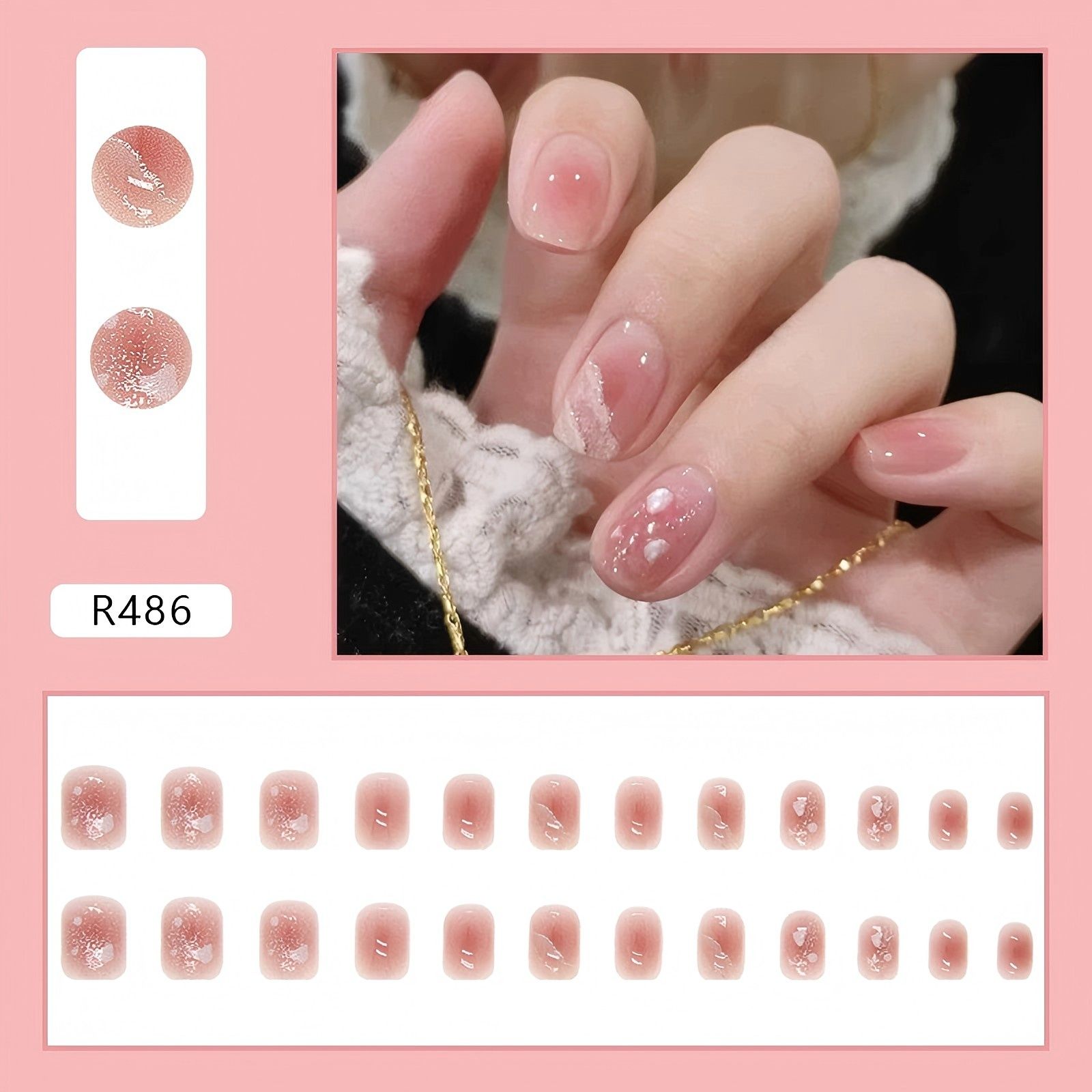nail art kit  nail art accessories  False Nails 24 pieces  Wear nail polish Glue version nail  11 styles  Advanced  Cute  Sweet  Temperament Nail stickers