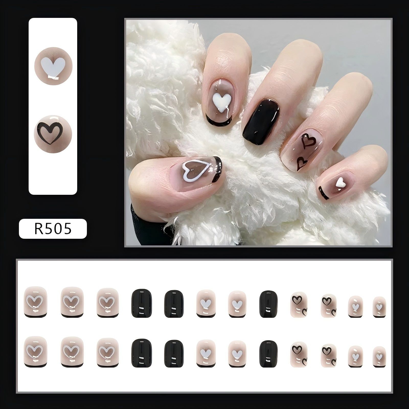 nail art kit  nail art accessories  False Nails 24 pieces  Wear nail polish Glue version nail  11 styles  Advanced  Cute  Sweet  Temperament Nail stickers