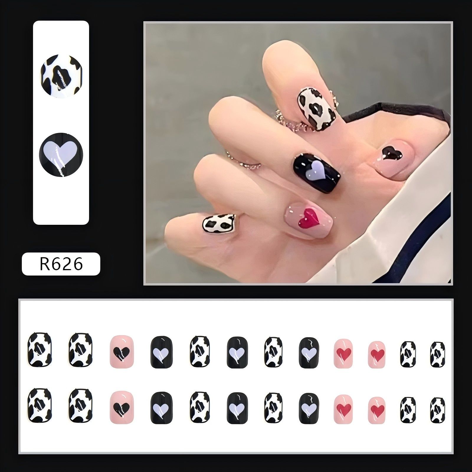 nail art kit  nail art accessories  False Nails 24 pieces  Wear nail polish Glue version nail  11 styles  Advanced  Cute  Sweet  Temperament Nail stickers