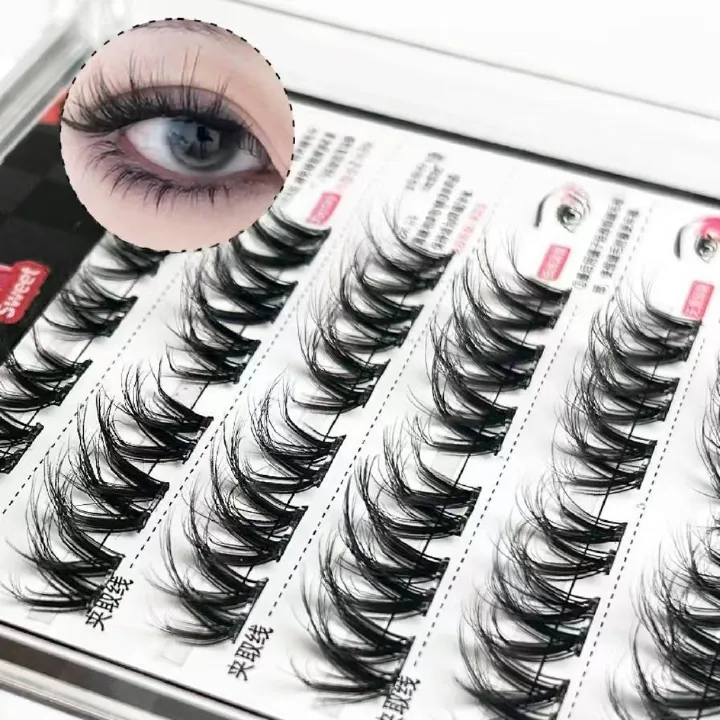 Natural-Looking False Eyelashes  self-adhesive eyelashes 5D Volume False Eyelashes Easy-to-Use Lashes for Beginners(Free Lash Tweezer Included)