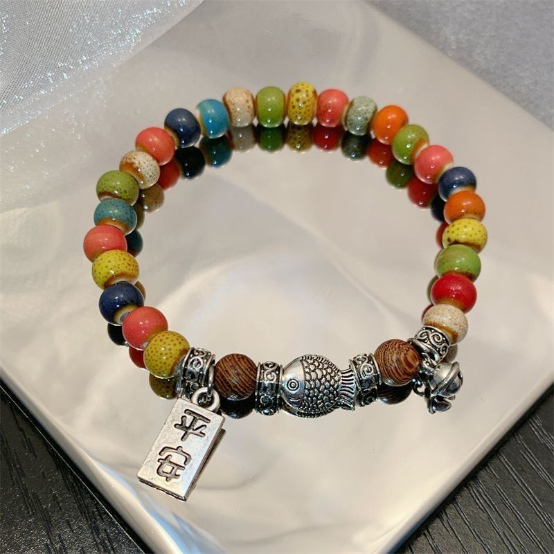 Couple Bracelet Best Friend Bracelets Rainbow Bracelet Bracelet for Joy & Peace Pendant Bracelet Yellow Three-Layer Bracelet