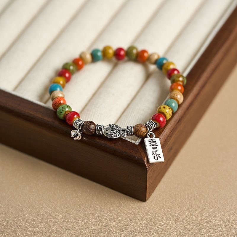 Couple Bracelet Best Friend Bracelets Rainbow Bracelet Bracelet for Joy & Peace Pendant Bracelet Yellow Three-Layer Bracelet