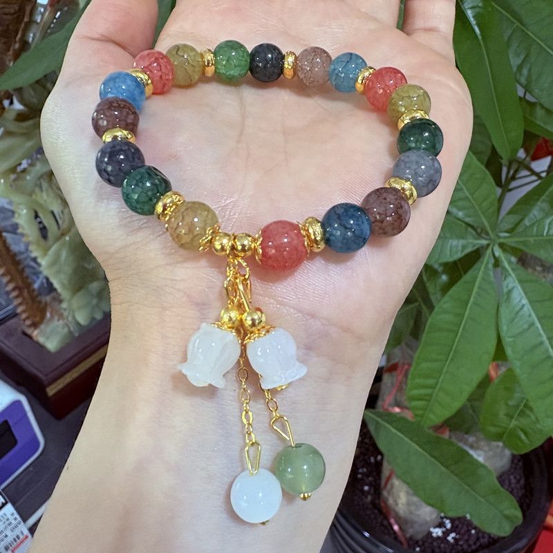 Couple Bracelet Best Friend Bracelets Rainbow Bracelet Bracelet for Joy & Peace Pendant Bracelet Yellow Three-Layer Bracelet