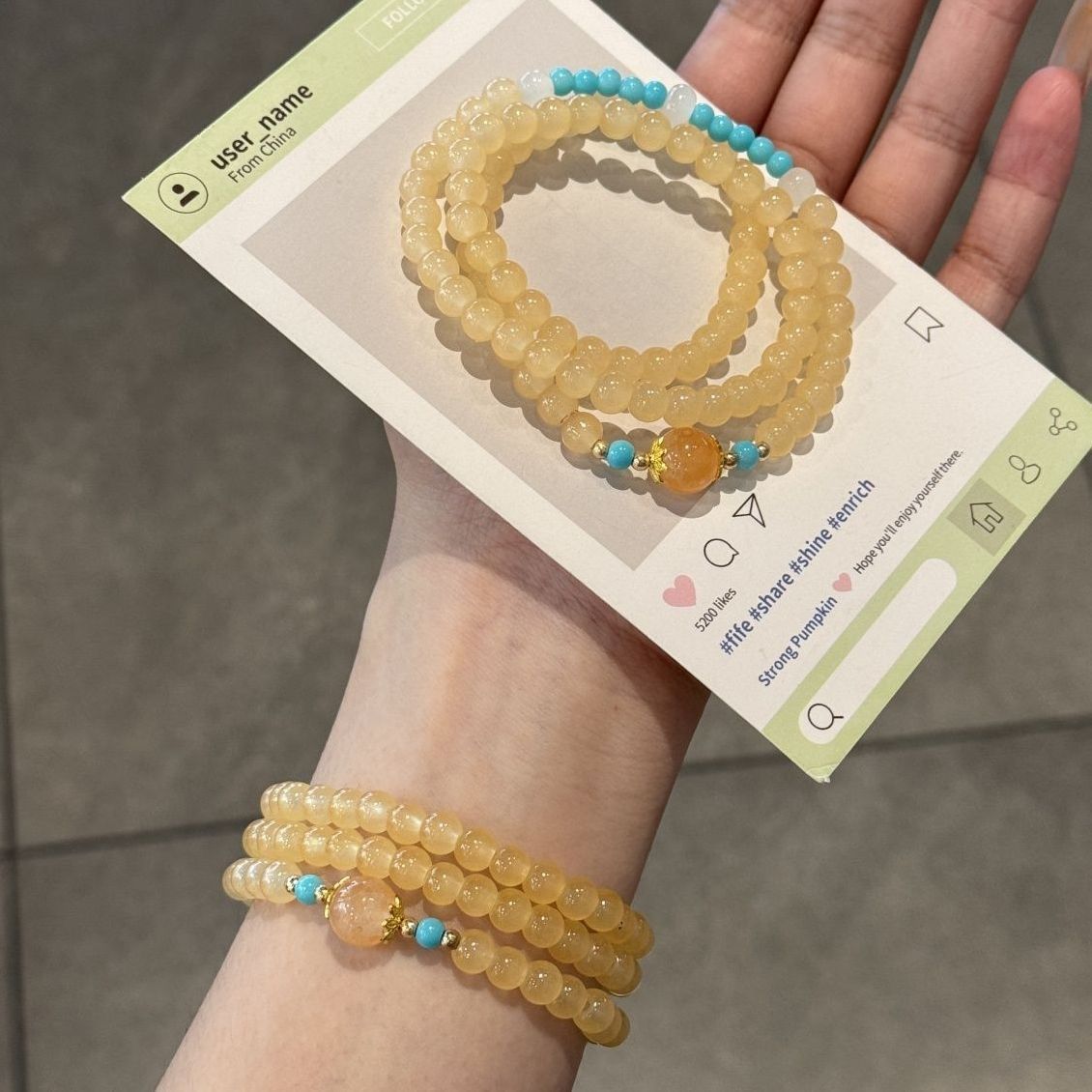 Couple Bracelet Best Friend Bracelets Rainbow Bracelet Bracelet for Joy & Peace Pendant Bracelet Yellow Three-Layer Bracelet