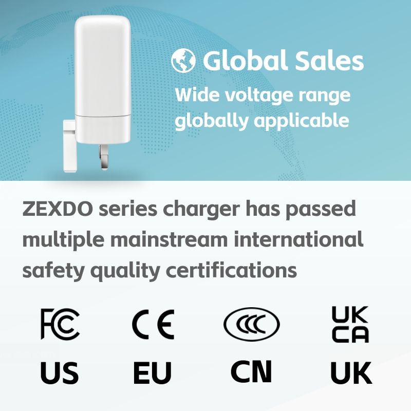 ZEXDO 65W GaN Charge 3 Ports UK Plug PD3.0 Fast Charger Adapter Compact for Phone 15/14/13 Pro Max Laptop Tablet