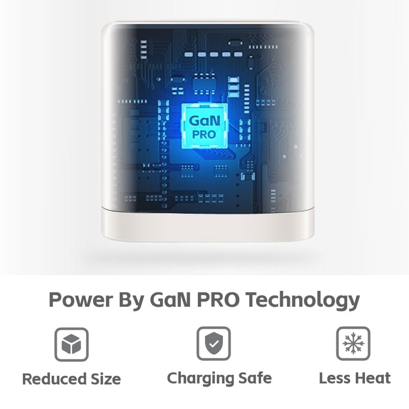 ZEXDO 65W GaN Charge 3 Ports UK Plug PD3.0 Fast Charger Adapter Compact for Phone 15/14/13 Pro Max Laptop Tablet