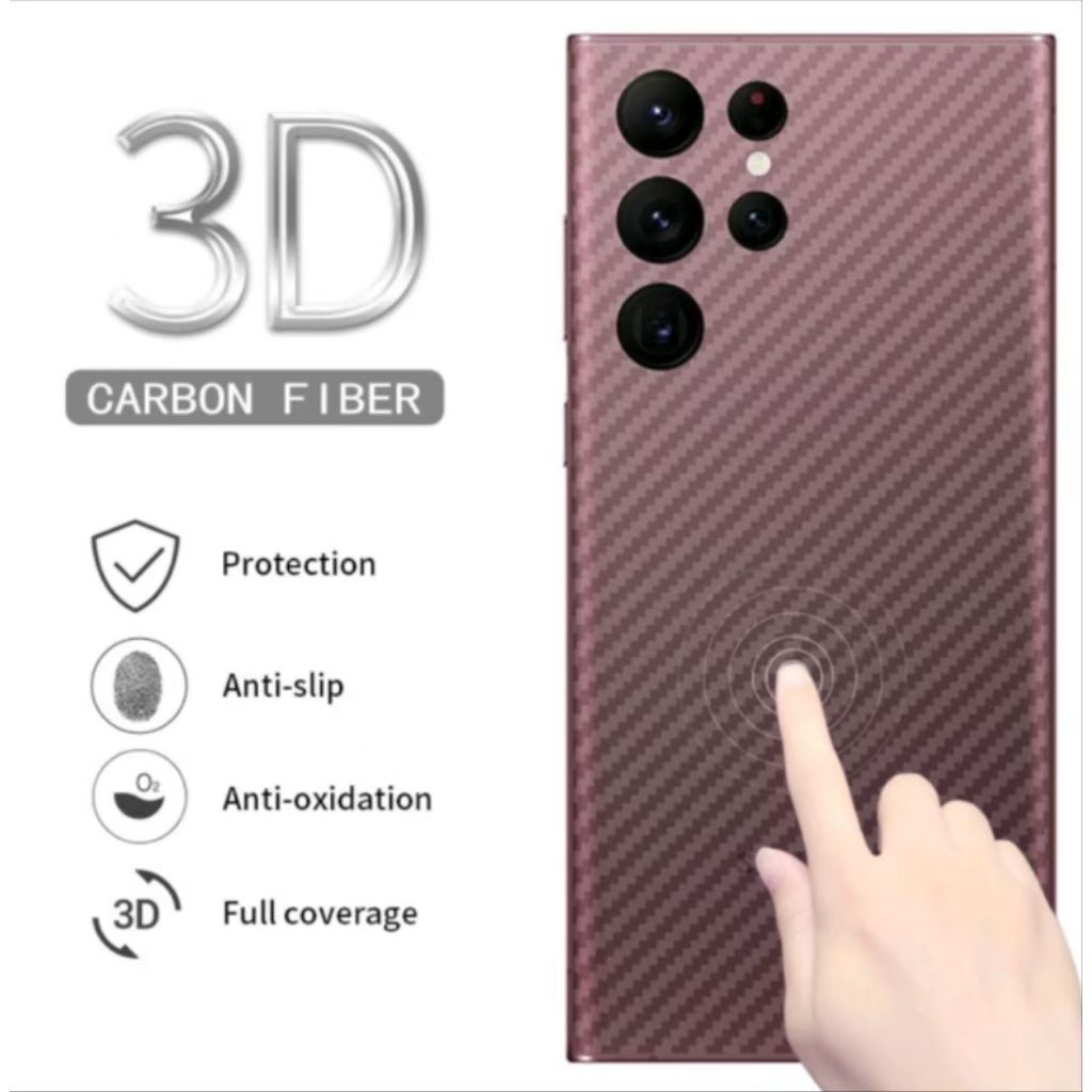 Carbon Fiber Sticker Back Cover ScreenProtector Samsung Galaxy S20 S21 FE S22 S23 S24