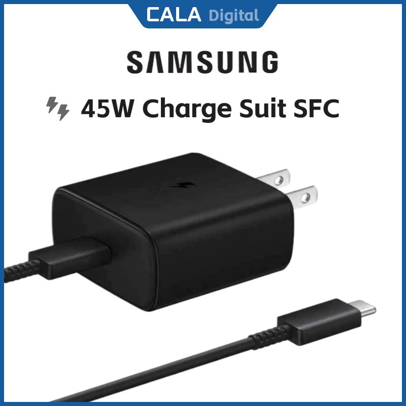 SAMSUNG 45W Wall Charger Power Adapter with Cable Included, Super Fast Charging for Galaxy Phones, Tablets and USB Type C Devices, Low Standby Power Consumption
