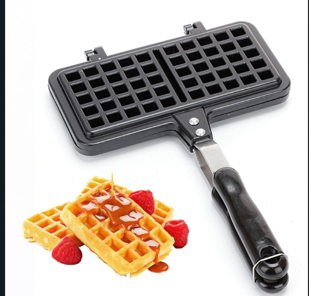 Non Stick Waffle pan，Waffle Maker,Food Mold Pot, with Insulated Handle，Non-Stick Plates, Easy Clean, Suitable for Making Waffles of Various Flavors