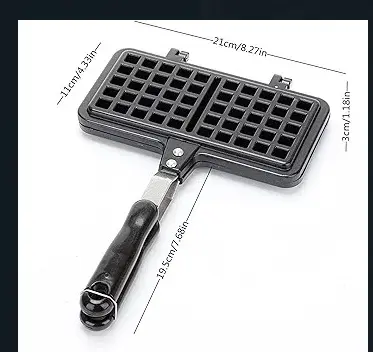 Non Stick Waffle pan，Waffle Maker,Food Mold Pot, with Insulated Handle，Non-Stick Plates, Easy Clean, Suitable for Making Waffles of Various Flavors
