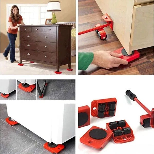 Furniture Mover Lifter Kit, 5pcs/Set Heavy Duty Furniture Lifter with 360 Degree Rotatable Pads | Heavy Furniture Mover Roller Transport Shifter, Easy Moving Kit for Sofa, Couches, Refrigerators