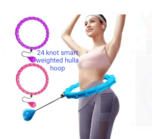 Restocked New Hulla Hoop for Adults Weight Loss, Circle Weighted Hula Hoops 2 in 1 Abdomen Fitness Hula Hoops, 24 Detachable Knots Hula Hoops with Automatic Rotation#TikTok sensation#