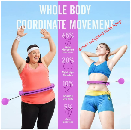 Restocked New Hulla Hoop for Adults Weight Loss, Circle Weighted Hula Hoops 2 in 1 Abdomen Fitness Hula Hoops, 24 Detachable Knots Hula Hoops with Automatic Rotation#TikTok sensation#