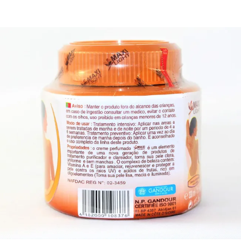 Maxi Light Body Cream 135ml | Skin Lightening & Purifying Moisturizer for Smooth, Glowing Skin
