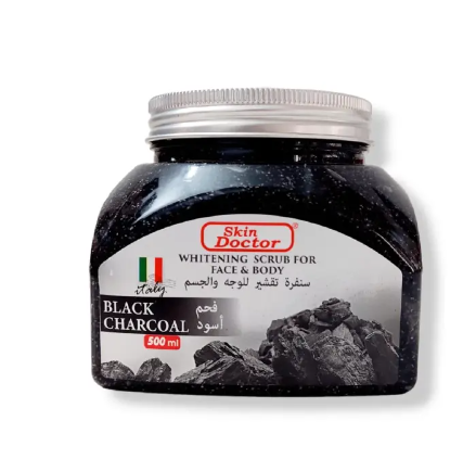 Skin Doctor Black Charcoal Face & Body Whitening Scrub - 500ml - Natural Care Skin Doctor Whitening Scrub For Face &Body-Black Charcoal