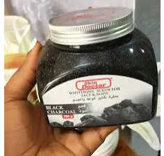 Skin Doctor Black Charcoal Face & Body Whitening Scrub - 500ml - Natural Care Skin Doctor Whitening Scrub For Face &Body-Black Charcoal