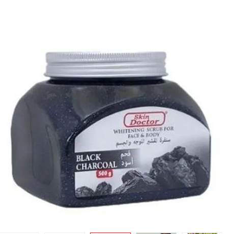 Skin Doctor Black Charcoal Face & Body Whitening Scrub - 500ml - Natural Care Skin Doctor Whitening Scrub For Face &Body-Black Charcoal