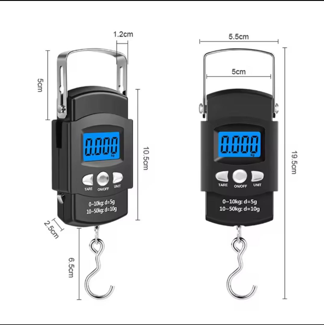 Digital 50Kgs Portable Rechargeable Hanging Weighing Scale with LCD Display for Luggage, Travel, Kitchen, Shops and Outdoor Use – Compact, Accurate, Durable and Easy to Carry