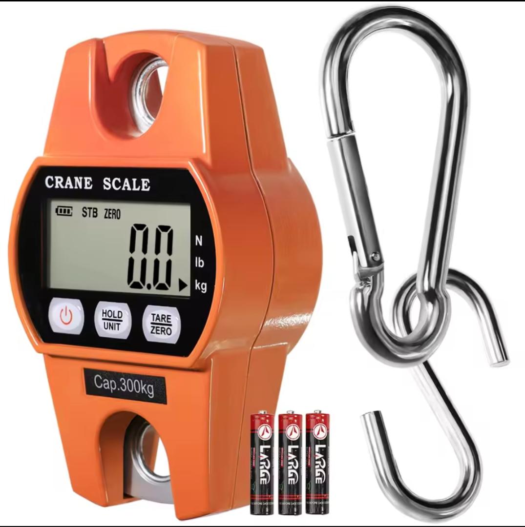 Digital 300Kgs Heavy Duty Industrial Commercial Portable Hanging Scale with Strong Hook and Battery Included for Accurate Durable Reliable Weighing Solutions