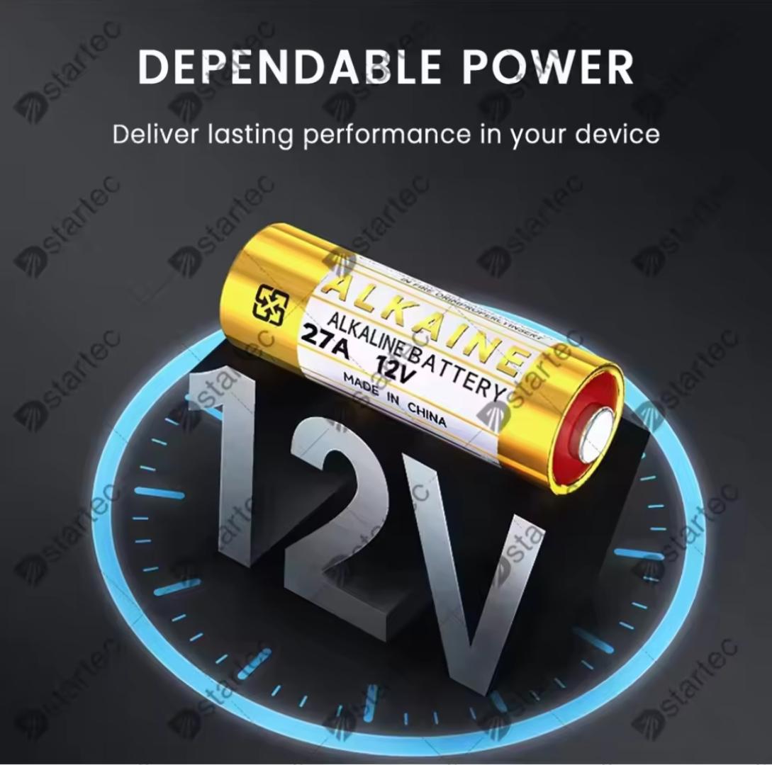 27A 12V Alkaline Batteries Long-Lasting 12 Volt A27 Battery for Doorbells and Remotes