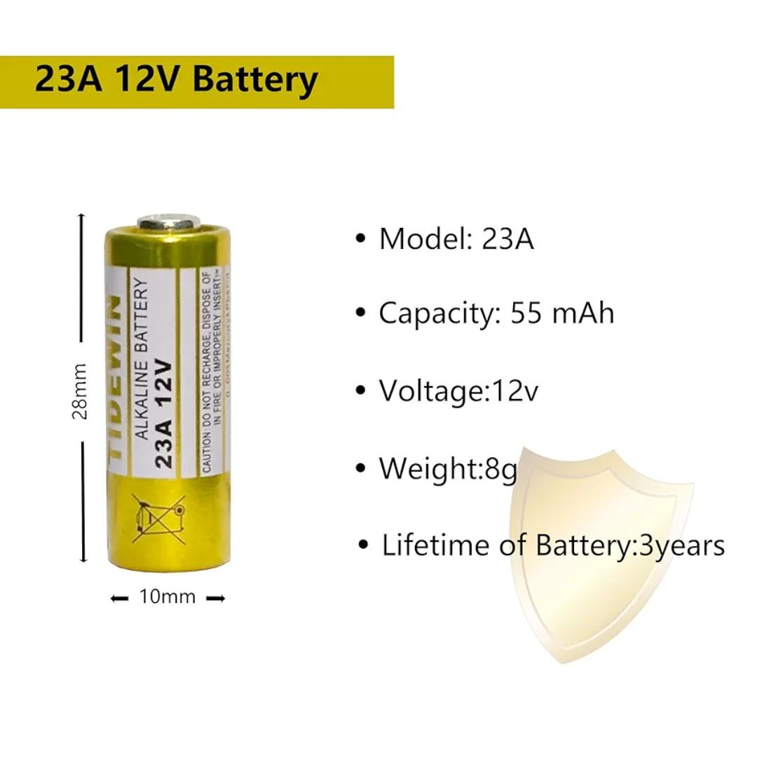 23A 12 Volt Battery A23 Battery- Long Lasting 23A 12V Batteries for Doorbells and Remote Control