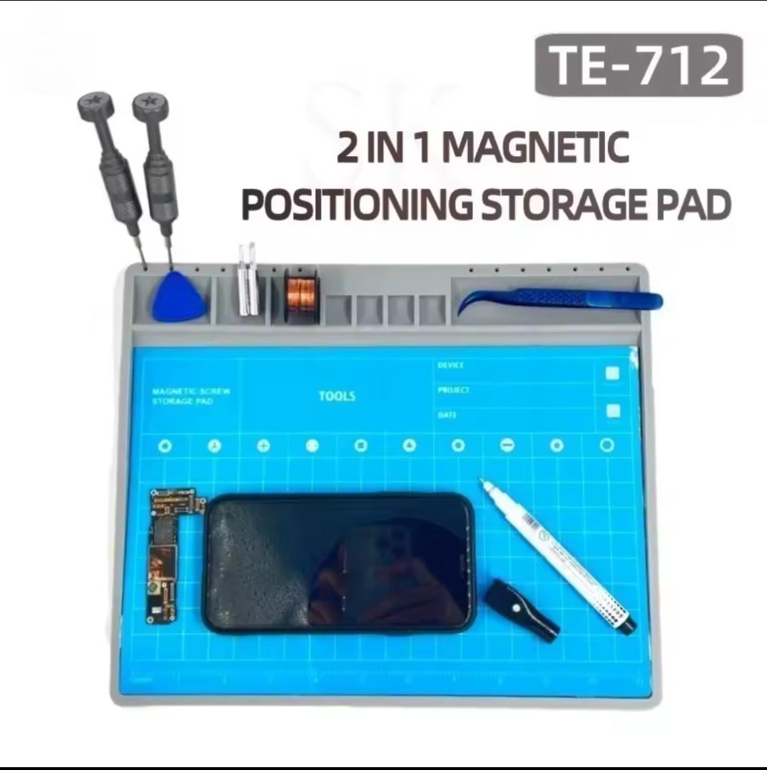 Magnetic positioning storage pad ohone repair mat