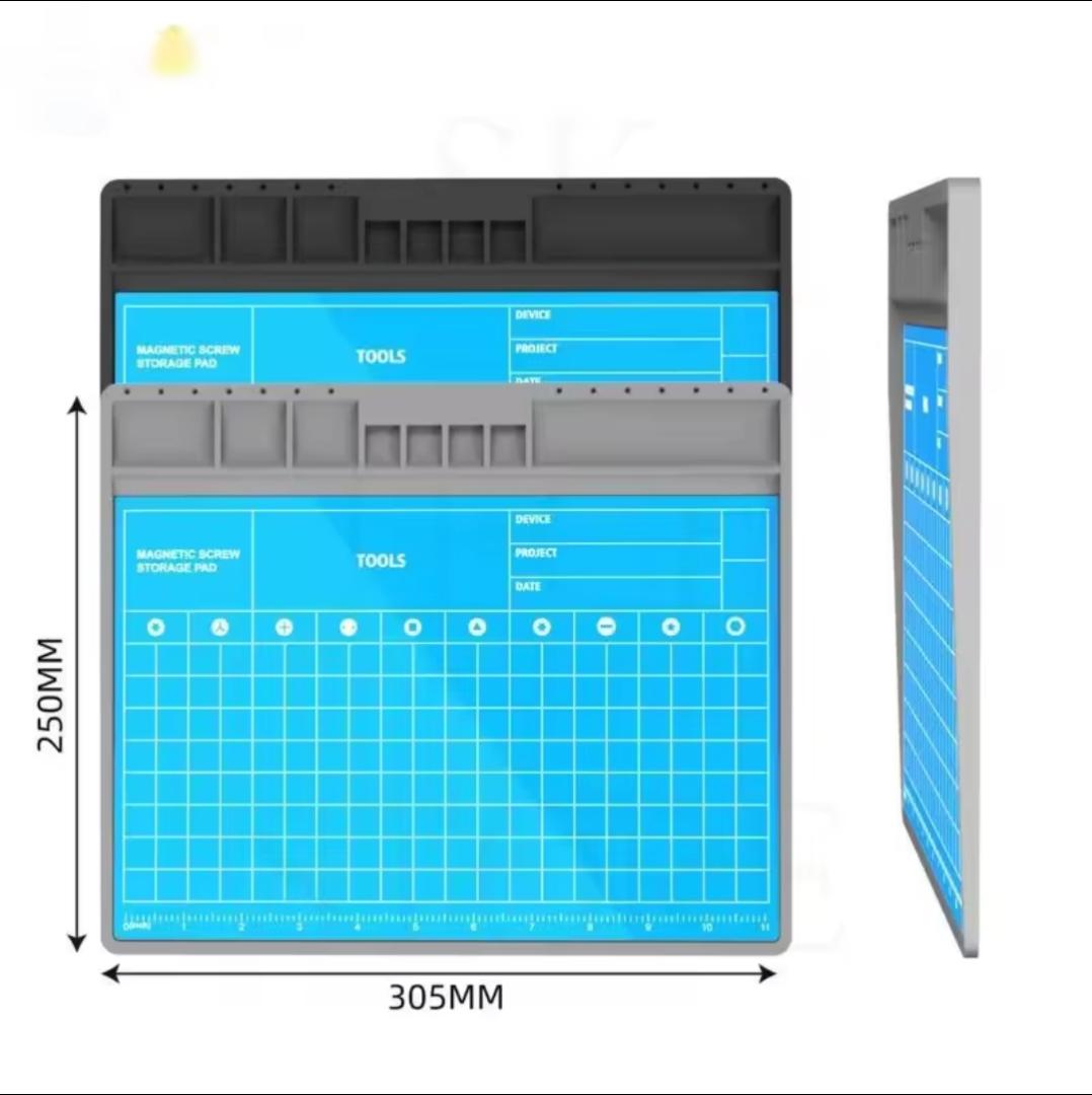 Magnetic positioning storage pad ohone repair mat
