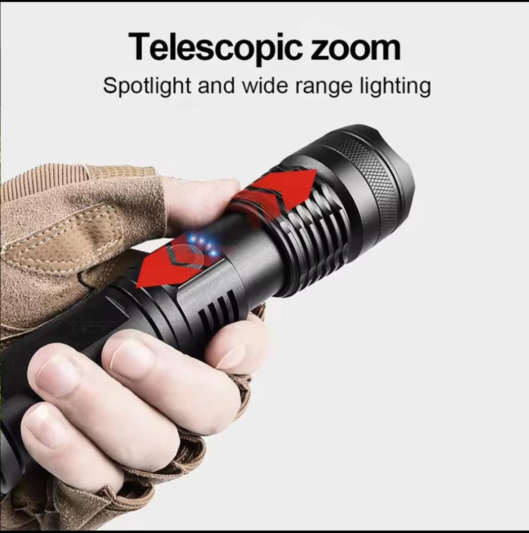 New p50 Tactical flashlight 2000 Lumens aluminium alloy brightest torch 18650 battery security torch compact police torch 5 modes lighting  self defence flashlight