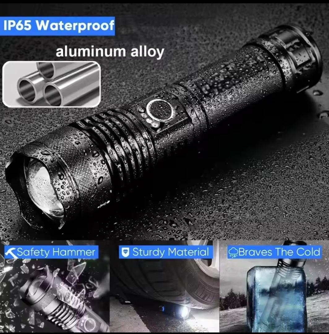 New p50 Tactical flashlight 2000 Lumens aluminium alloy brightest torch 18650 battery security torch compact police torch 5 modes lighting  self defence flashlight