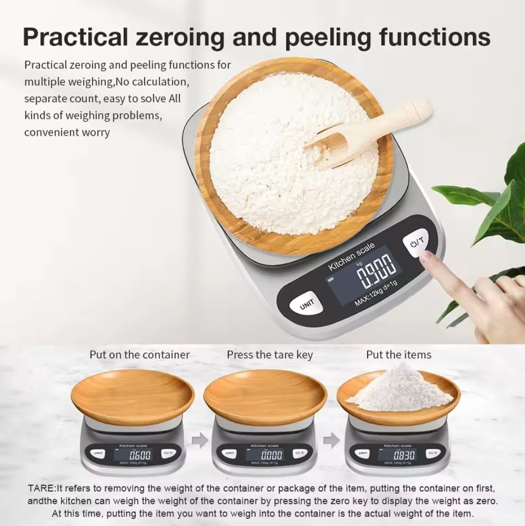 Digital kitchen scale 10kgs lcd weighing machine Stainless Steel Digital Kitchen Weighing Scale 10kg Capacity with LCD Display, Battery Powered Food Scale with Multiple Units for Baking, Cooking