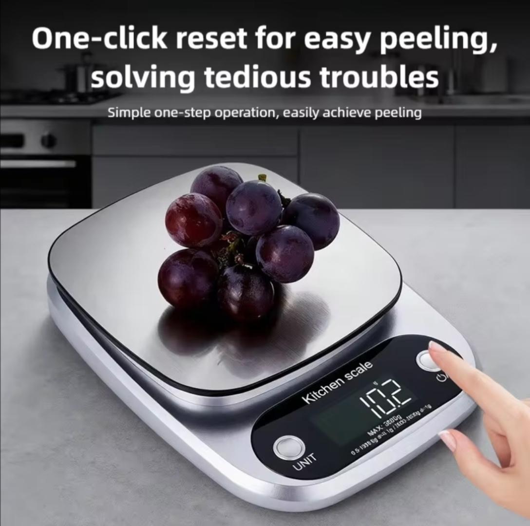 Digital kitchen scale 10kgs lcd weighing machine Stainless Steel Digital Kitchen Weighing Scale 10kg Capacity with LCD Display, Battery Powered Food Scale with Multiple Units for Baking, Cooking