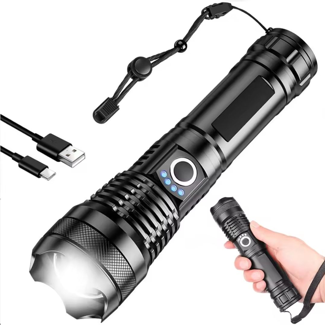 New p50 Tactical flashlight 2000 Lumens aluminium alloy brightest torch 18650 battery security torch compact police torch 5 modes lighting  self defence flashlight
