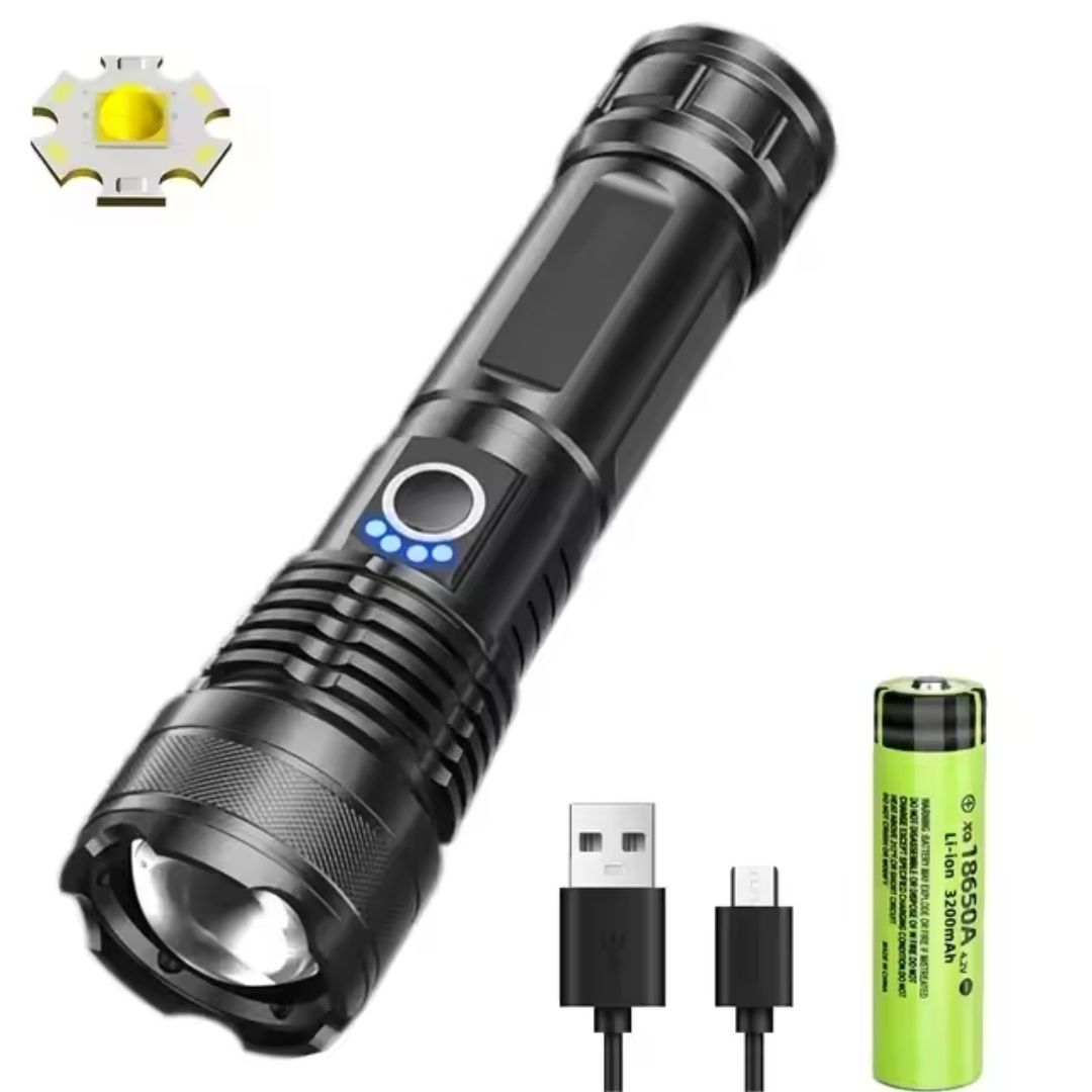 New p50 Tactical flashlight 2000 Lumens aluminium alloy brightest torch 18650 battery security torch compact police torch 5 modes lighting  self defence flashlight