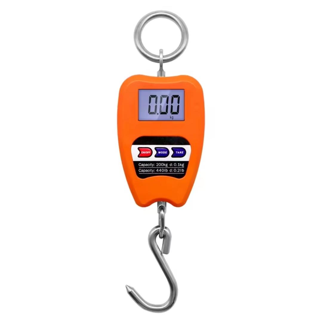New 440lb/200kg Digital Hanging Scale Handheld Mini Crane Scale with Hooks for Farm Hunting Fishing Outdoor