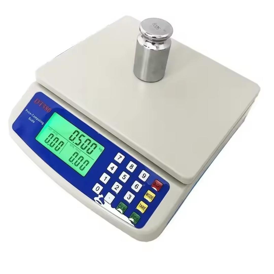 DT580 Butchery scale 0g- 30kgs shopkeeper measuring scale DT580 Digital Weighing Scale with 5V Charger High Precision LCD Display Portable Electronic Scale for Home Kitchen Rechargeable Ba
