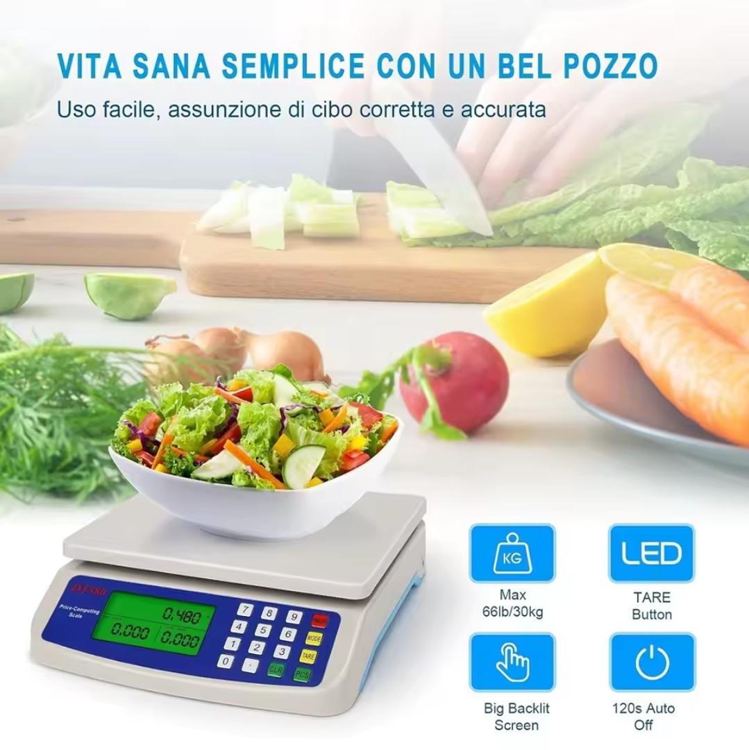 DT580 Butchery scale 0g- 30kgs shopkeeper measuring scale DT580 Digital Weighing Scale with 5V Charger High Precision LCD Display Portable Electronic Scale for Home Kitchen Rechargeable Ba