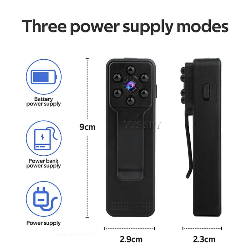 1080P HD Mini Rechargeable Body Hidden Camera Pocket Pen Camcorder Video DVR IR Night, with night vision.