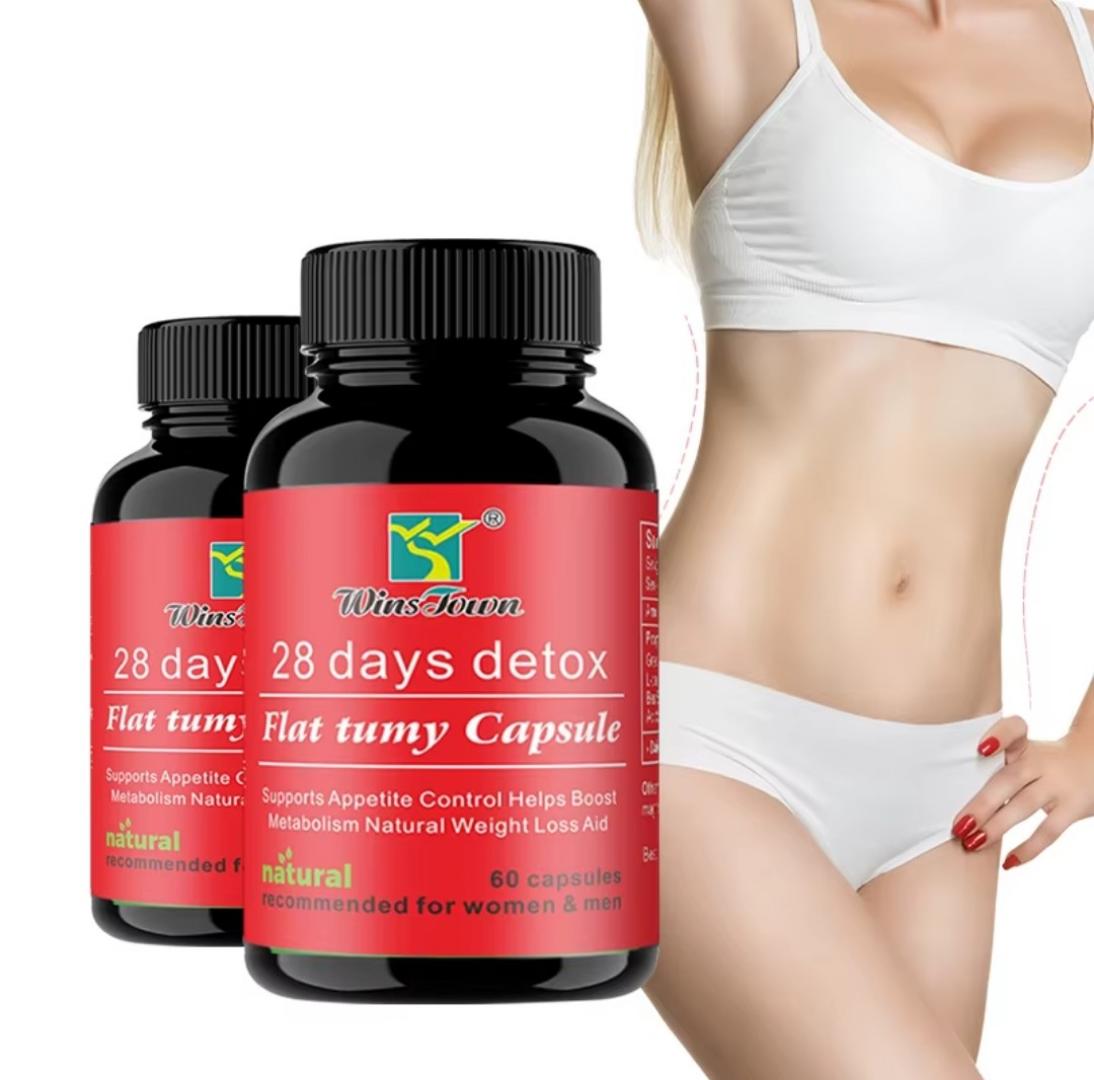 28 DAY Detox Flat Tummy Capsule Herbal Capsule for Body  Detoxing, Burning Belly Capsules wit organic Green Tea Detox and Weight Loss Women Multivitamins Chewa