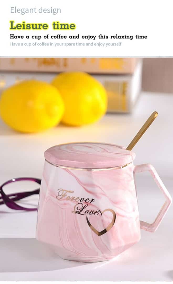 Clearance  Sale ! Diamond Shape Ceramic Cup Set Gift Box
