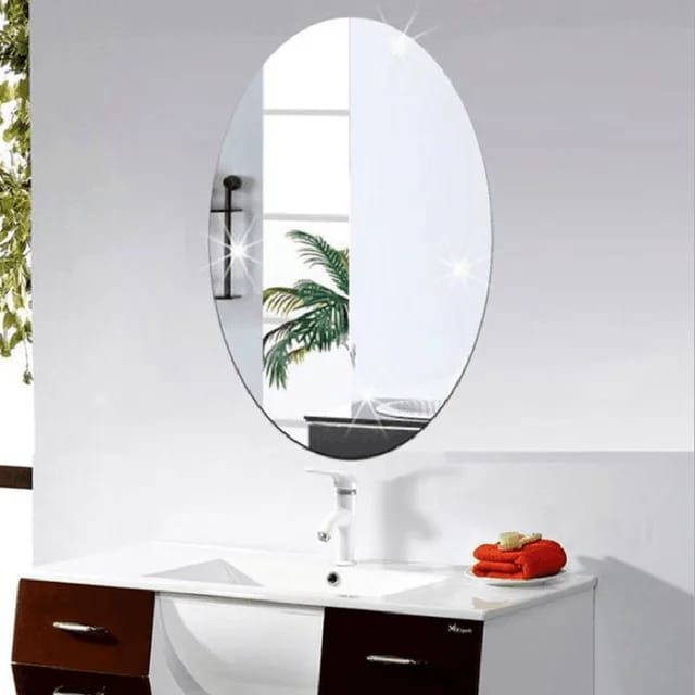 Large Size Peel and stick Wall Mirror Available in Oval shape and Rectangular shape 40*60