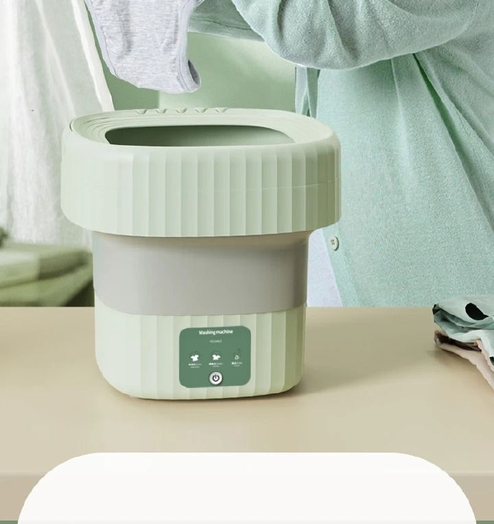 6L Foldable Washing Machine With Dryer Bucket for Clothes, Socks, Underwear Cleaning Washer Mini Small Travel Washing Machine