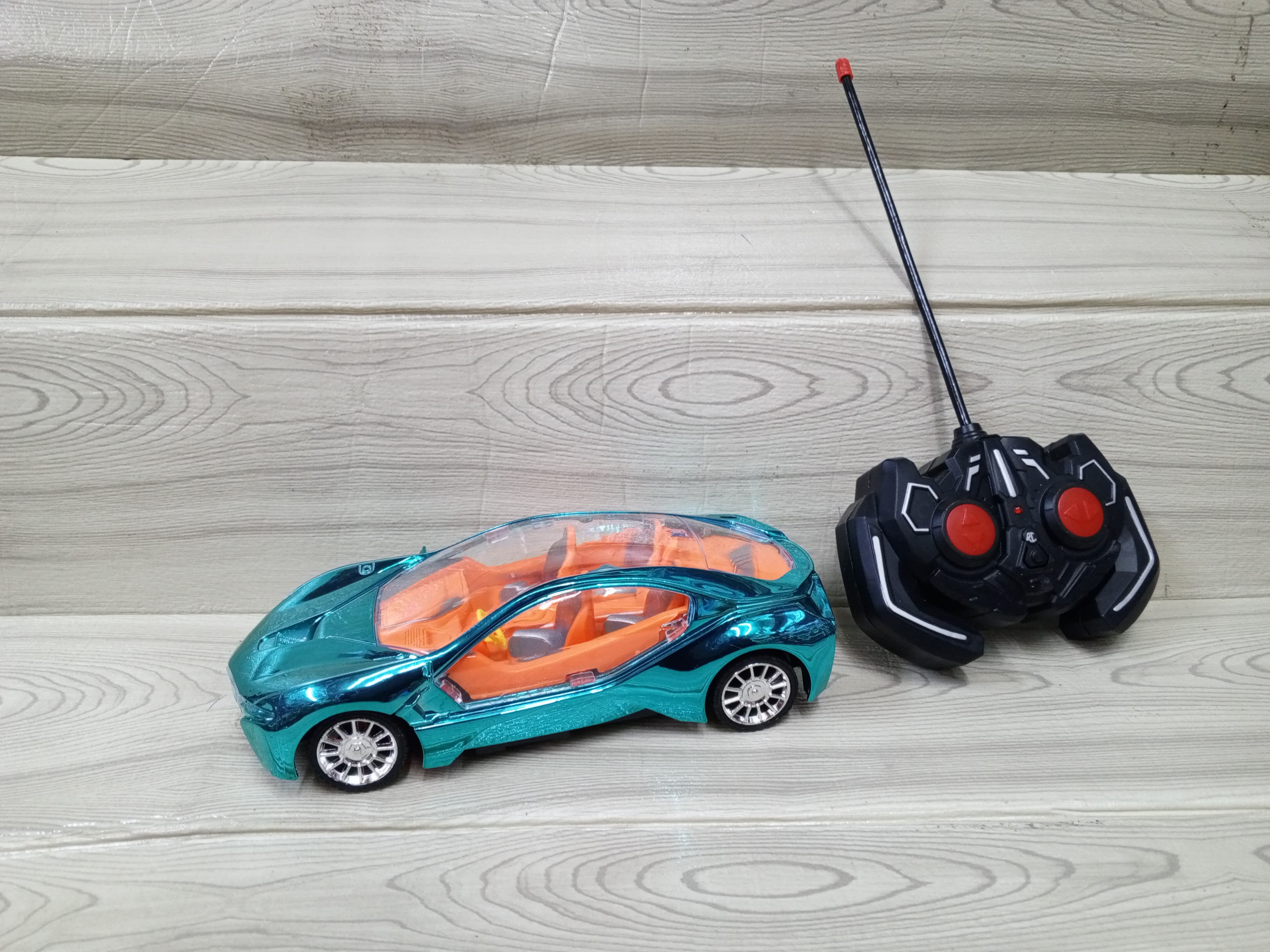 Painted 3D car Rev up the fun with our vibrant painted remote-controlled car, featuring dazzling headlights that light up your adventures